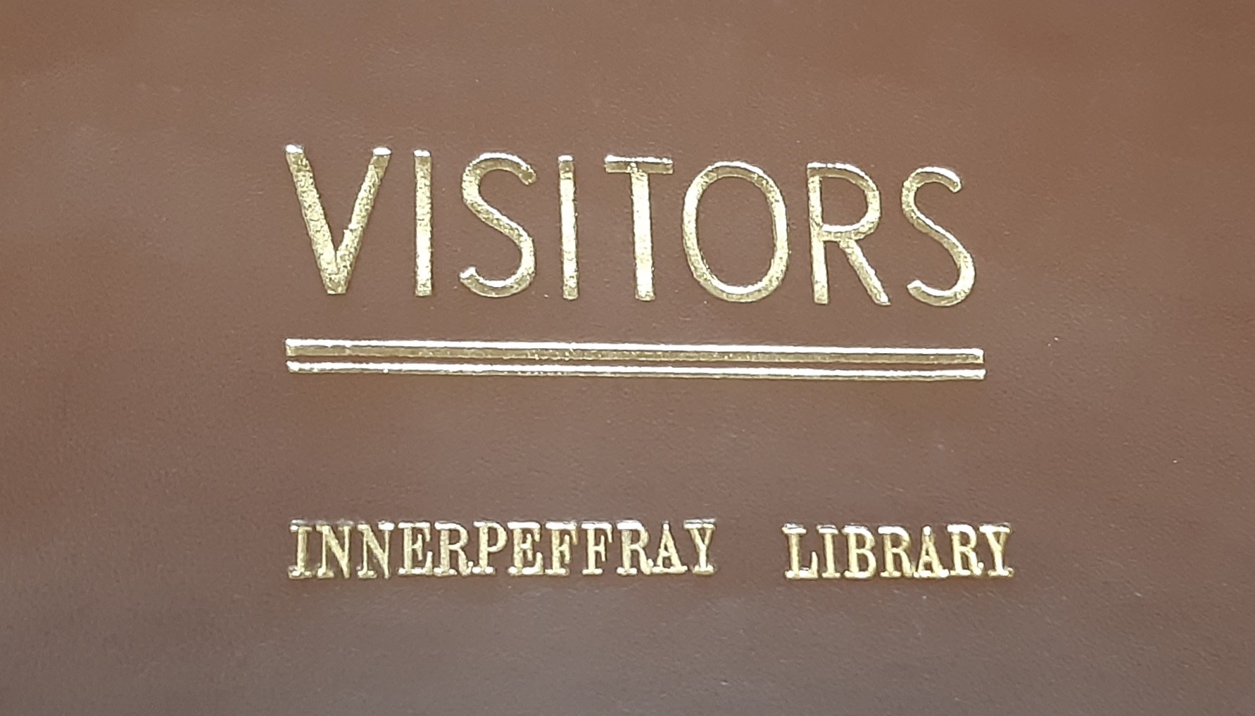 Illustration of the Innerpeffray Library Visitors Book volume 1, cover.