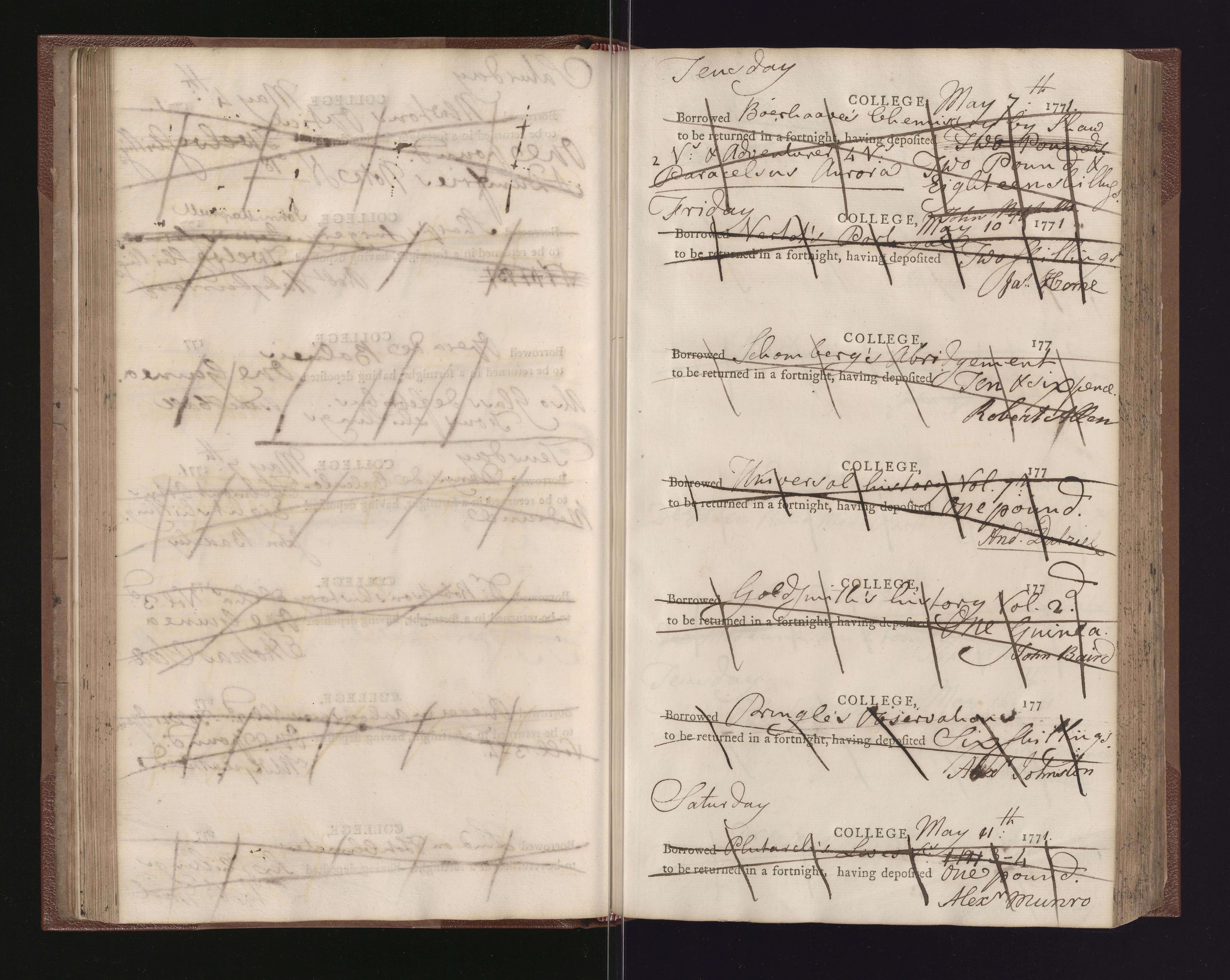 EUL Da.2.9, f. 60 - pro forma register from May 1771