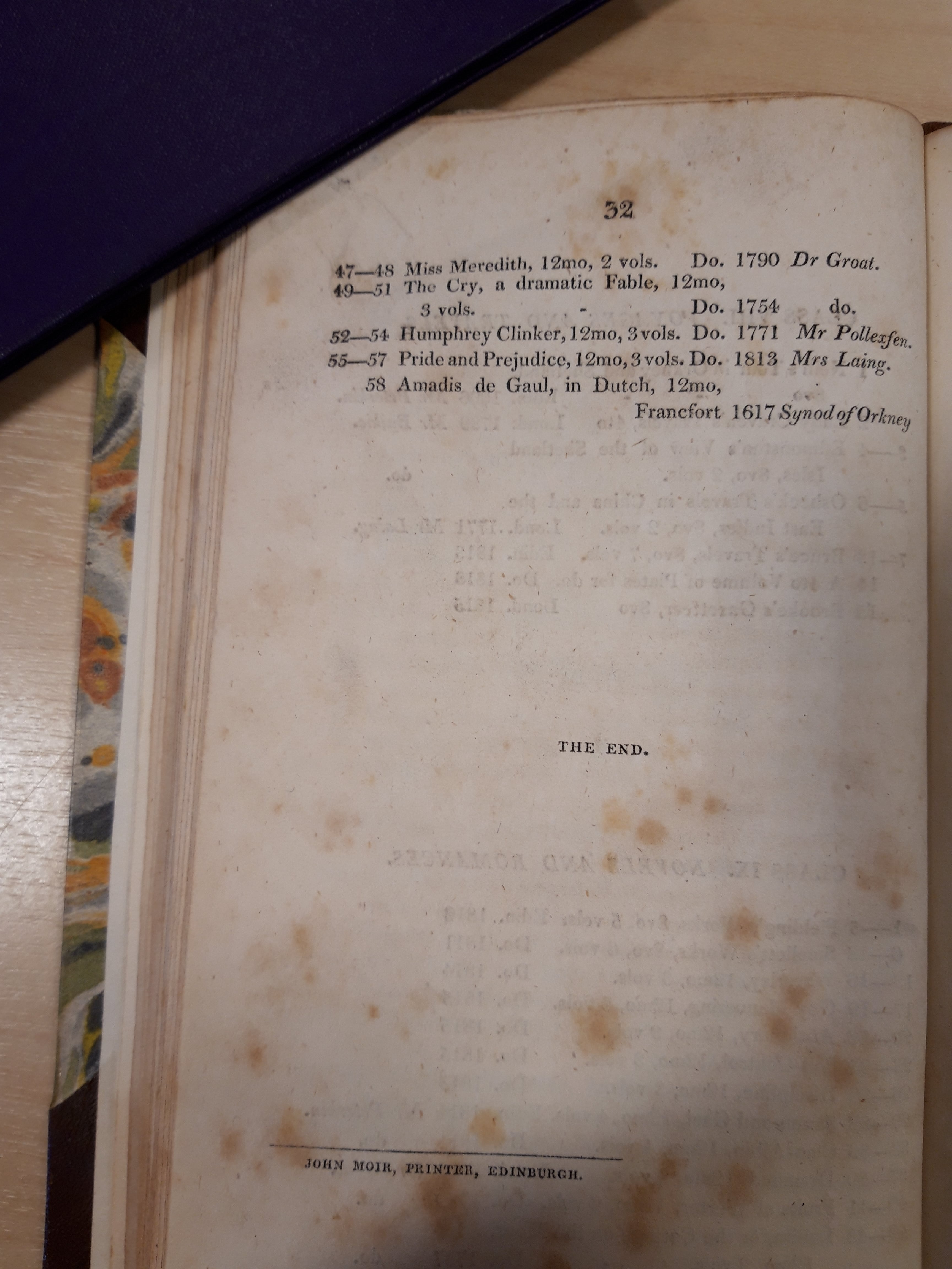 Library catalogue page showing entry for Pride and Prejudice