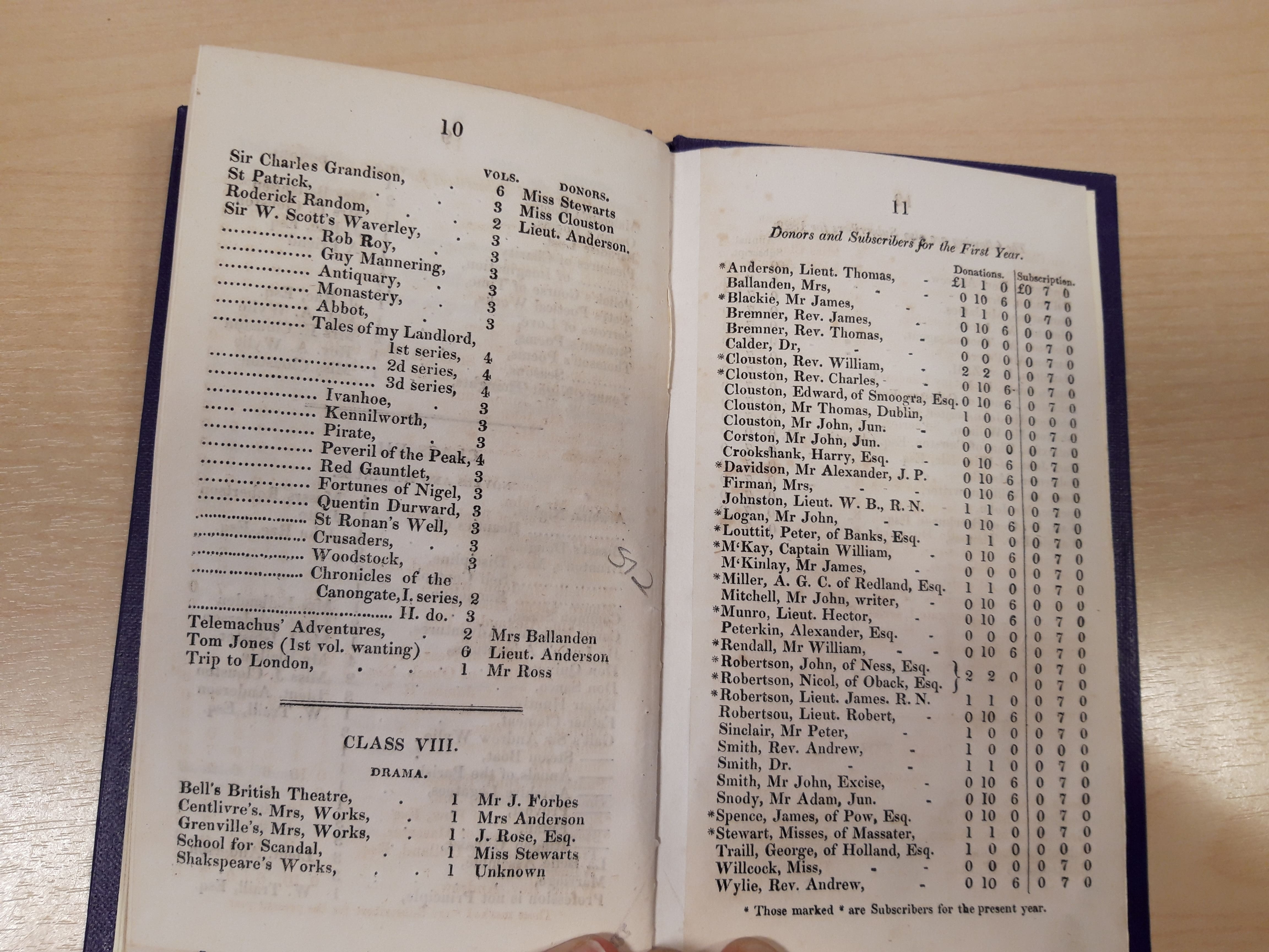 Image of Stromness Library catalogue showing entry for Sir Charles Grandison